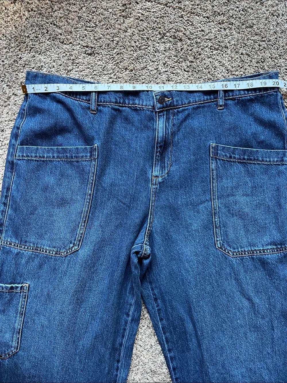 Celebrity Pink Women's Plus Wide Leg Gardener Jeans 3X Patch pockets, utility